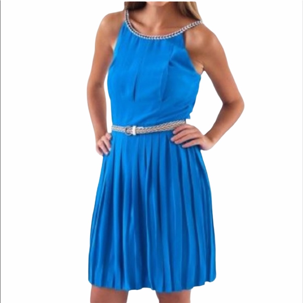 NWT Blue Pleated Dress